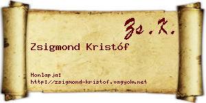 Zsigmond Kristóf névjegykártya