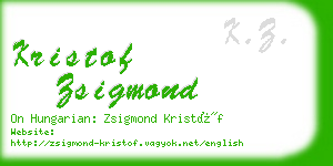 kristof zsigmond business card